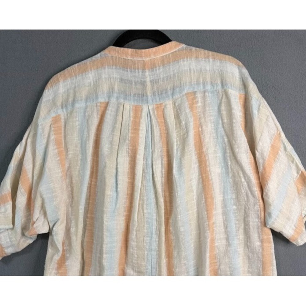 Love‎ Stitch Blouse Women Medium Large Multicolor Striped Crew Neck Lightweight - Picture 4 of 15
